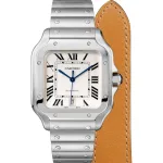 Cartier Santos De Cartier Watch Large Model, Automatic Movement, Steel, Interchangeable Metal And Leather Bracelets WSSA0018 - Image 3