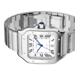 Cartier Santos De Cartier Watch Large Model, Automatic Movement, Steel, Interchangeable Metal And Leather Bracelets WSSA0018 - Image 7