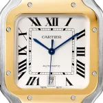 Cartier Santos De Cartier Watch Large Model, Automatic Movement, Yellow Gold, Steel, Interchangeable Metal And Leather Bracelets W2SA0009 - Image 12