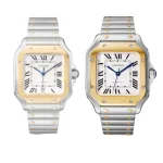 Cartier Santos De Cartier Watch Large Model, Automatic Movement, Yellow Gold, Steel, Interchangeable Metal And Leather Bracelets W2SA0009 - Image 13