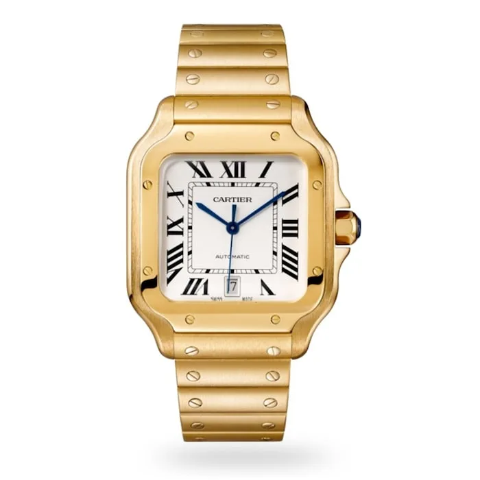 17310971_1 Cartier Santos De Cartier Watch Large Model, Automatic Movement, Yellow Gold, Interchangeable Metal And Leather Bracelets WGSA0029 - Image 1