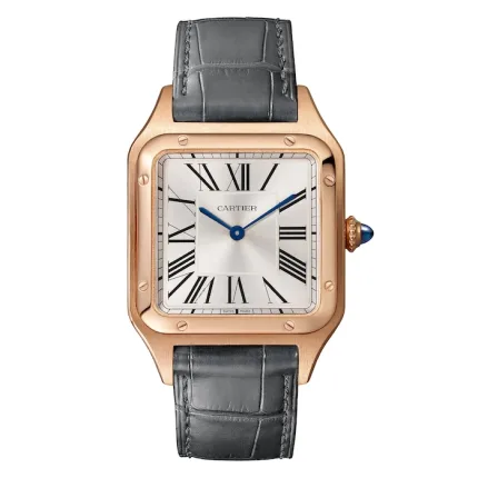 Cartier Santos-Dumont Watch Large Model, Quartz Movement, Rose Gold, Leather WGSA0021