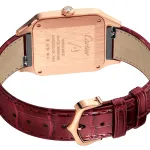 Cartier Santos-Dumont Watch Large Model, Rose Gold, Diamonds, Leather Strap WJSA0016 - Image 6