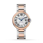 Cartier Ballon Bleu De Cartier Watch, 36 Mm, Mechanical Movement With Automatic Winding. Steel Case, Rose Gold W2BB0033