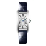 Cartier Tank Américaine Watch, Small Model, Quartz Movement, Steel, Leather WSTA0082