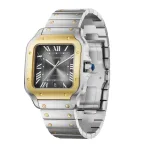 Cartier Santos De Cartier Watch, Large Model, Automatic Winding, Steel Case, Yellow Gold, Interchangeable Leather Strap W2SA0030 - Image 2