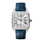 Cartier Santos-Dumont Watch Large Model, Quartz Movement, Steel, Leather WSSA0085