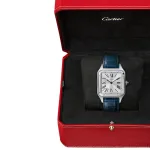 Cartier Santos-Dumont Watch Large Model, Quartz Movement, Steel, Leather WSSA0085 - Image 10