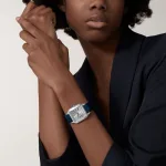 Cartier Santos-Dumont Watch Large Model, Quartz Movement, Steel, Leather WSSA0085 - Image 11