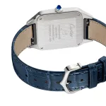 Cartier Santos-Dumont Watch Large Model, Quartz Movement, Steel, Leather WSSA0085 - Image 4
