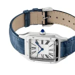 Cartier Santos-Dumont Watch Large Model, Quartz Movement, Steel, Leather WSSA0085 - Image 8