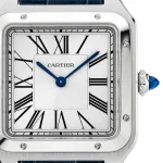Cartier Santos-Dumont Watch Large Model, Quartz Movement, Steel, Leather WSSA0085 - Image 9