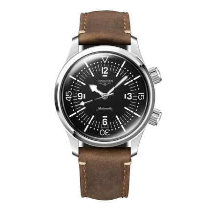 Longines Legend Diver 39mm Mens Watch Black Leather L37644500