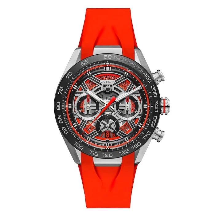 17382145_1 TAG Heuer Carrera Chronograph Extreme Sport 44mm Mens Watch Red CBU2082.FT6275 - Image 1