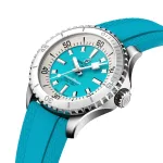 Breitling Superocean Automatic 36 Stainless Steel Turquoise Rubber Watch A17377211C1S1 - Image 3