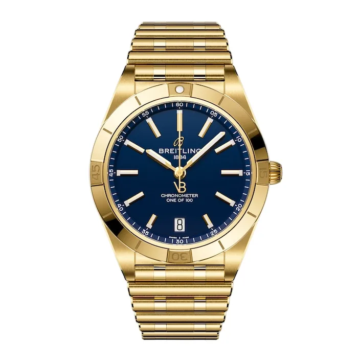 17532630_1 Breitling Chronomat Automatic 36mm Victoria Beckham Limited Edition Ladies Watch Midnight Blue Yellow Gold K103801A1C1K1 - Image 1