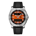 Breitling Aerospace B70 Orbiter 25th Anniversary 43mm Mens Watch Orange Rubber EB70101A1O1S1