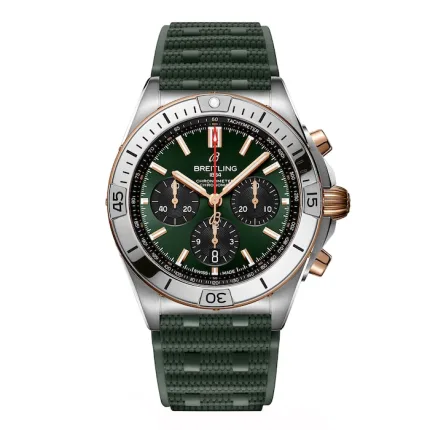 Breitling Chronomat B01 Chronograph 42mm Mens Watch Green Rubber UB0134131L1S1