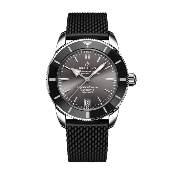 17532842_1 Breitling Superocean Heritage B20 Automatic 42mm UK Edition Mens Watch Grey Rubber AB20102B1B1S1 - Image 1