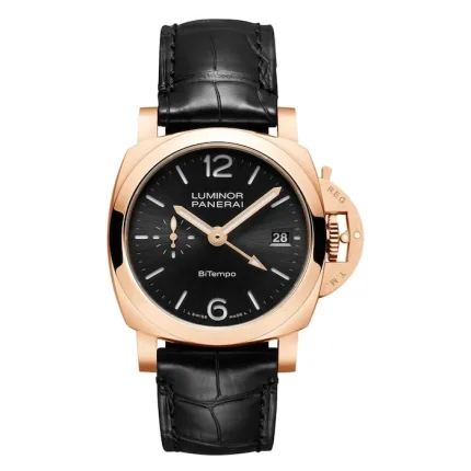 Panerai Luminor Quaranta BiTempo Goldtech 40mm Mens Watch Black PAM01641