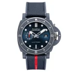 Panerai Submersible QuarantaQuattro Luna Rossa Ti-Ceramitech 44mm Mens Watch Blue PAM01466