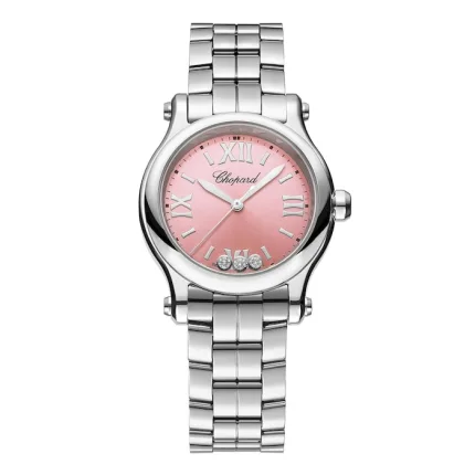 Chopard Happy Sport 30mm, Quartz, Lucent Steel™, Diamonds – Pink 278590-3012