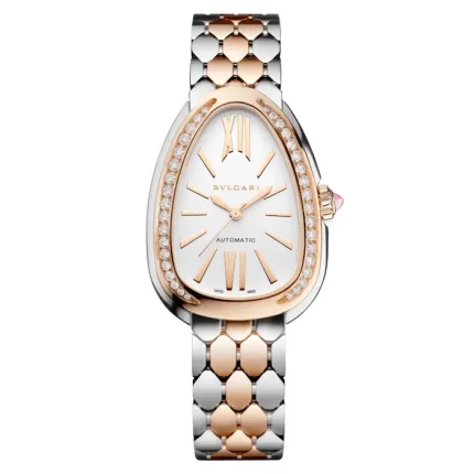 BVLGARI Serpenti Seduttori Automatic 34mm Ladies Watch Stainless Steel and 18ct Rose Gold 104058