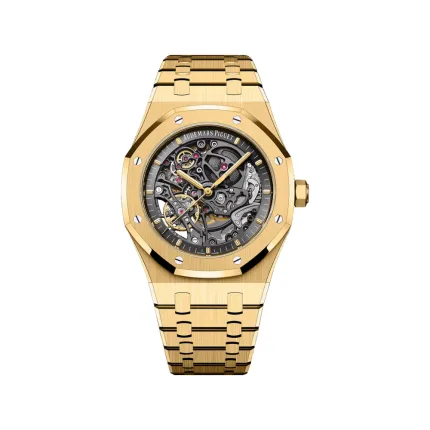 Audemars Piguet Royal Oak 15407BA.OO.1220BA.01 Double Balance Wheel Yellow Gold Openworked Dial