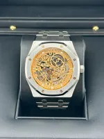 Audemars Piguet Royal Oak 15407ST.OO.1220ST.02 Double Balance Wheel Stainless Steel Openworked Pink Gold-Toned Dial - Image 8