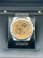 Audemars Piguet Royal Oak 15407ST.OO.1220ST.02 Double Balance Wheel Stainless Steel Openworked Pink Gold-Toned Dial - Image 7