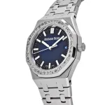 Audemars Piguet Royal Oak 15551BC.ZZ.1356BC.01 Diamond Bezel White Gold Smoked Blue Dial (2024) - Image 8