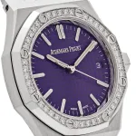 Audemars Piguet Royal Oak 15551BC.ZZ.1356BC.02 White Gold Purple Dial Diamond Bezel Special Edition (2023) - Image 12