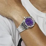 Audemars Piguet Royal Oak 15551BC.ZZ.1356BC.02 White Gold Purple Dial Diamond Bezel Special Edition (2023) - Image 5