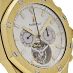 Audemars Piguet Royal Oak 25977BA.OO.1205BA.01 Chronograph ‘Tourbillon’ Yellow Gold Silver Dial (2004) - Image 9