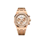 Audemars Piguet Royal Oak 26315OR.ZZ.1256OR.01 Chronograph Rose Gold Silver Dial Diamond Bezel (2021)