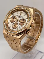 Audemars Piguet Royal Oak 26315OR.ZZ.1256OR.01 Chronograph Rose Gold Silver Dial Diamond Bezel (2021) - Image 2