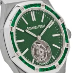 Audemars Piguet Royal Oak 26532IC.EE.1220TI.01 Selfwinding Flying Tourbillon Titanium White Gold Emerald Bezel Limited Edition (2024) - Image 9