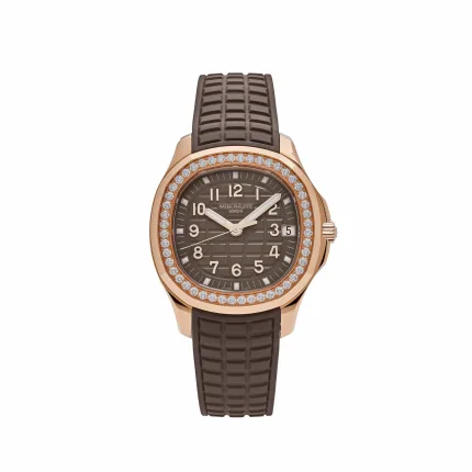 Patek Philippe Aquanaut 5268/200R-010 Rose Gold Taupe Brown Dial Diamond Bezel