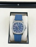 Patek Philippe Aquanaut Luce 5067A-022 ‘Ladies’ Stainless Steel Blue Dial Diamond Bezel - Image 3