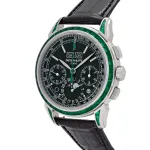 Patek Philippe Grand Complications 5271/13P-001 Perpetual Calendar Moon Phases Platinum Emerald Bezel Black Dial - Image 6