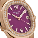Patek Philippe Nautilus 7010/1R-013 ‘Ladies’ Quartz Rose Gold Purple Diamond Bezel (2024) - Image 8