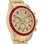 Rolex Daytona 126598TRU Yellow Gold Ruby Bezel Diamond Pave Dial - Image 6
