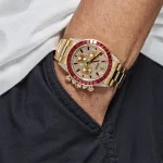 Rolex Daytona 126598TRU Yellow Gold Ruby Bezel Diamond Pave Dial - Image 4