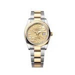 Rolex Datejust 126203 Two-Toned Yellow Gold Stainless Steel Palm Motif Dial