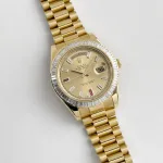 Rolex Day-Date 218398 Yellow Gold Champagne Dial Diamond Bezel - Image 4