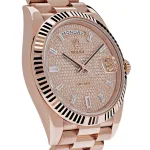 Rolex Day-Date 228235 Rose Gold Baguette Diamond Paved Dial - Image 8