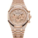 Audemars Piguet Royal Oak 26322OR.ZZ.1222OR.01 Chronograph Rose Gold Pave Diamond - Image 4