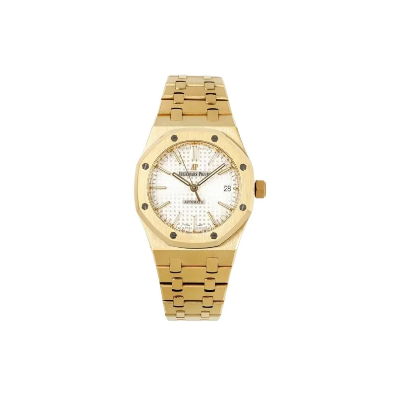 白底图抠图_图片6_800X800_白底图-6 Audemars Piguet Royal Oak Selfwinding 15450BA.OO.1256BA.01 Yellow Gold White Dial - Image 1